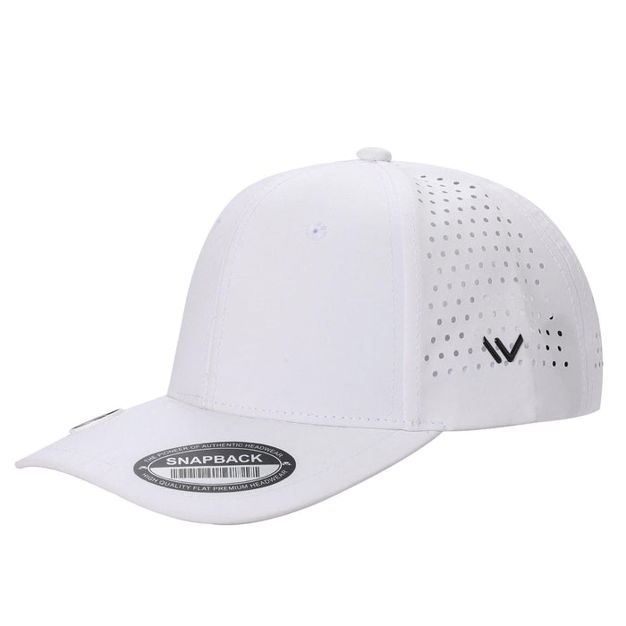 White Trucker Mesh 6-Panel Waterproof Laser Vented Golf Hat Cap
