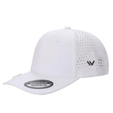 White Trucker Mesh 6-Panel Waterproof Laser Vented Golf Hat Cap