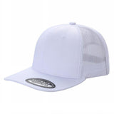 White Trucker Mesh Hat Cap Curved Brim