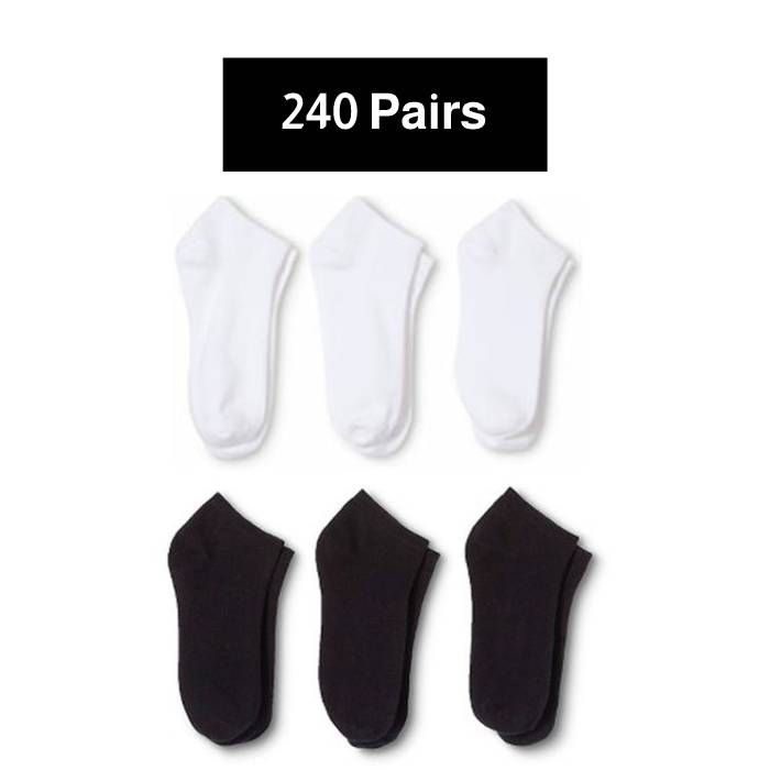 240 Pairs Low Cut Ankle Socks