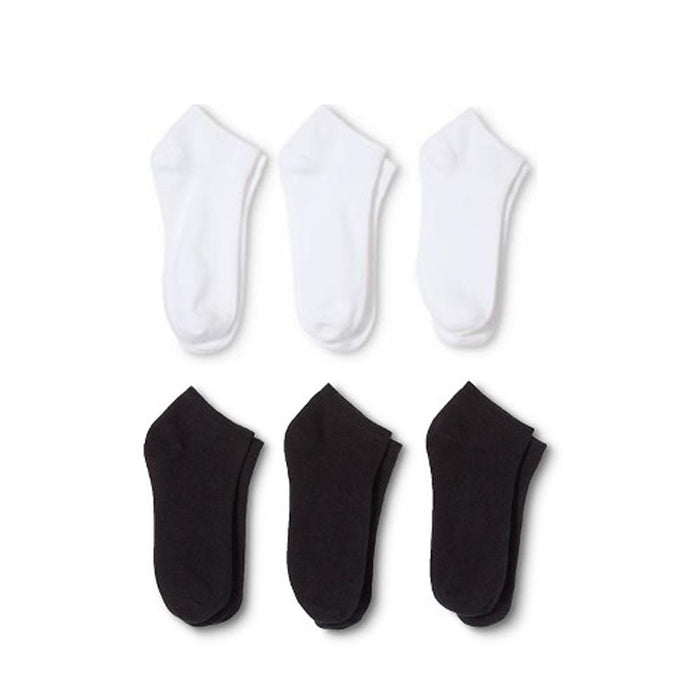 6 Pairs Low Cut Ankle Socks 6-8 Black  Socks Wholesale