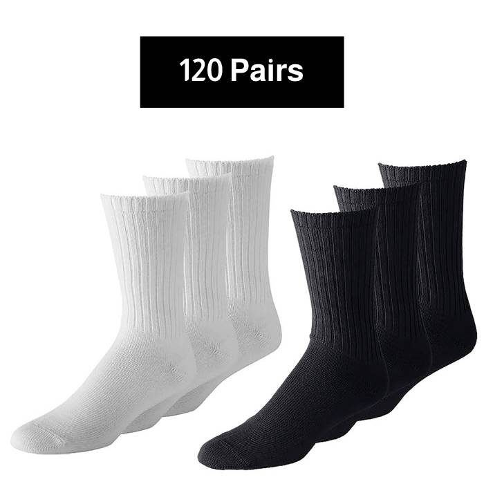 120 Pairs Crew Socks